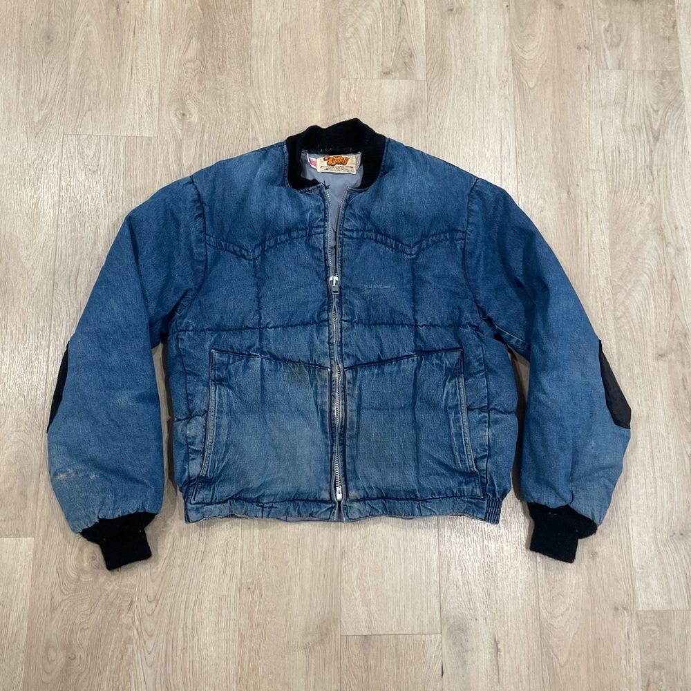 Vintage denim bomber jacket